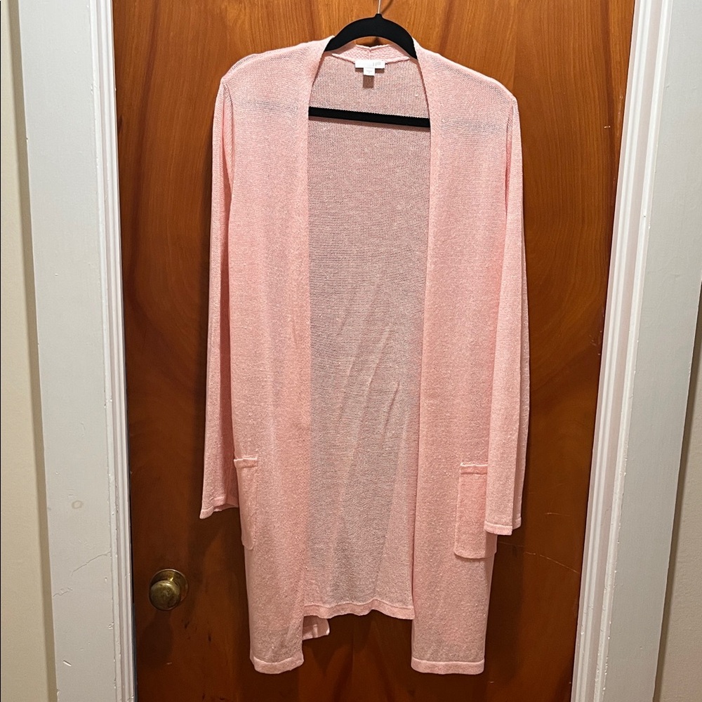 I. Jill Light Pink Open Cardigan
